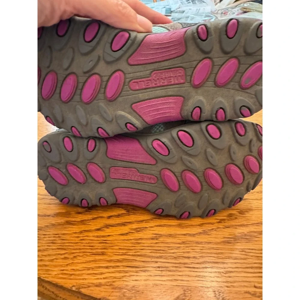 Merrell Chameleon Low Lace Waterproof Girls Hiking Shoes Brown Teal 13M MC52379